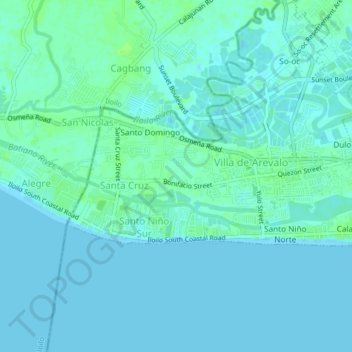 Mappa topografica Bonifacio, altitudine, rilievo