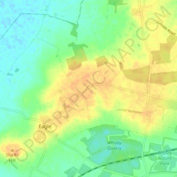 Mappa topografica Eagle Moor, altitudine, rilievo