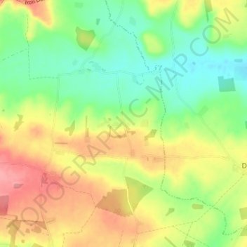 Mappa topografica Over Worton, altitudine, rilievo