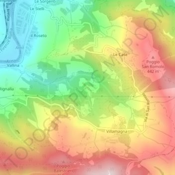 Mappa topografica Castel Belforte, altitudine, rilievo