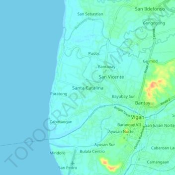 Mappa topografica Santa Catalina, altitudine, rilievo