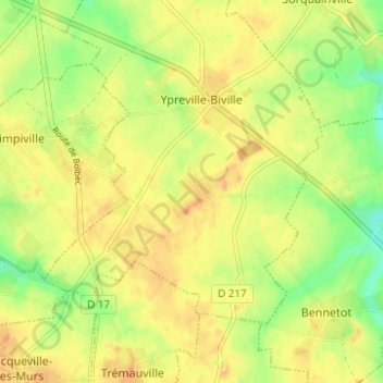 Mappa topografica Joyeux, altitudine, rilievo