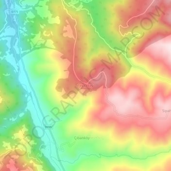Mappa topografica Tekkeköy, altitudine, rilievo
