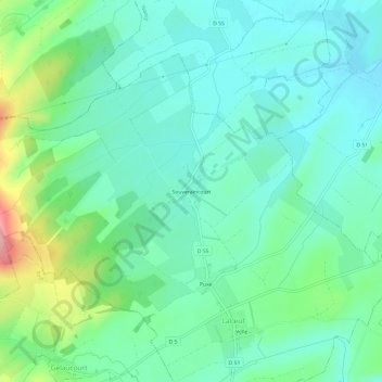 Mappa topografica Souveraincourt, altitudine, rilievo