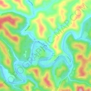 Mappa topografica Alice, altitudine, rilievo