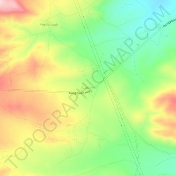 Mappa topografica Sütlüce, altitudine, rilievo