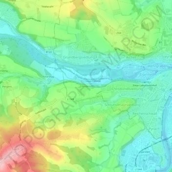Mappa topografica Christkindl, altitudine, rilievo