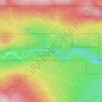 Mappa topografica Crescent Falls, altitudine, rilievo
