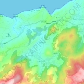 Mappa topografica Cigüenza, altitudine, rilievo