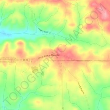 Mappa topografica Micaville, altitudine, rilievo
