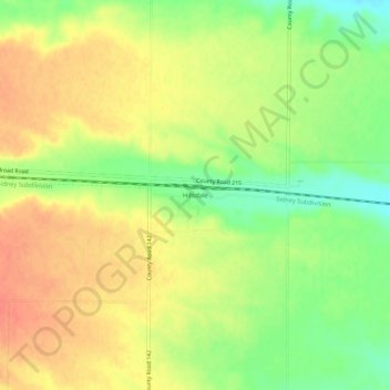 Mappa topografica Hillsdale, altitudine, rilievo