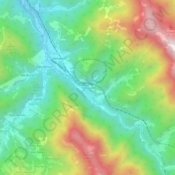 Mappa topografica Tetto Salet, altitudine, rilievo