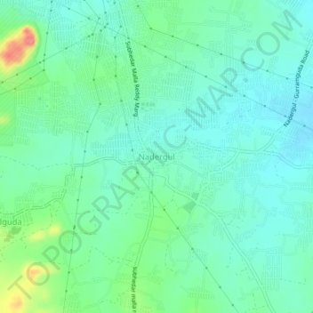 Mappa topografica Nadergul, altitudine, rilievo