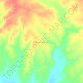 Mappa topografica Jesus Maria, altitudine, rilievo