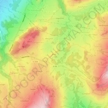Mappa topografica Beule, altitudine, rilievo