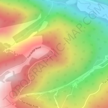 Mappa topografica Rainbow Curve Overlook, altitudine, rilievo