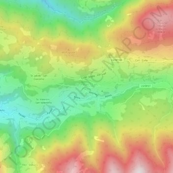 Mappa topografica San Pietro, altitudine, rilievo