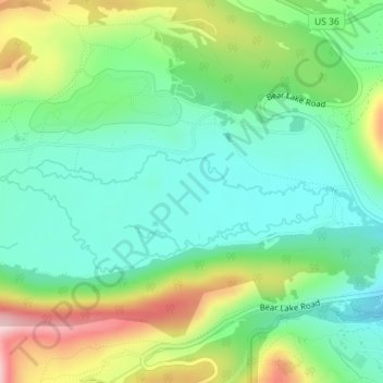 Mappa topografica Moraine Park, altitudine, rilievo