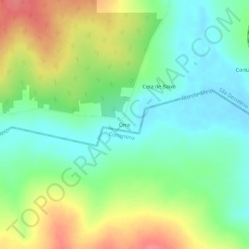 Mappa topografica Cera, altitudine, rilievo