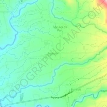 Mappa topografica Tumalim, altitudine, rilievo