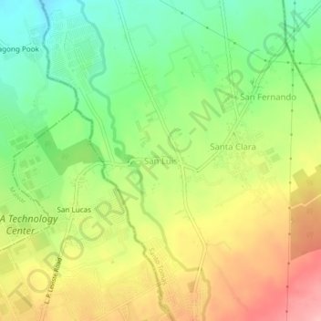 Mappa topografica San Luis, altitudine, rilievo