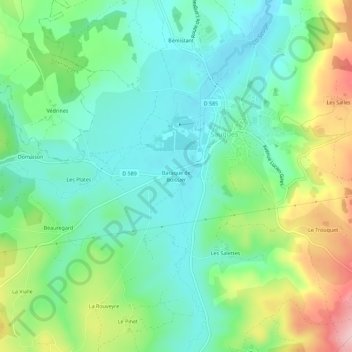 Mappa topografica Baraque de Boissier, altitudine, rilievo