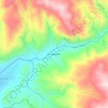 Mappa topografica Bongkilaton, altitudine, rilievo