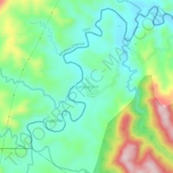 Mappa topografica Tumpagon, altitudine, rilievo