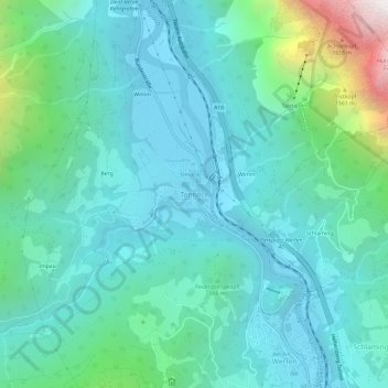 Mappa topografica Tenneck, altitudine, rilievo