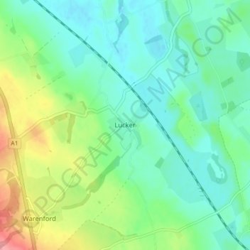 Mappa topografica Lucker, altitudine, rilievo