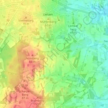 Mappa topografica Höcklenkamp, altitudine, rilievo