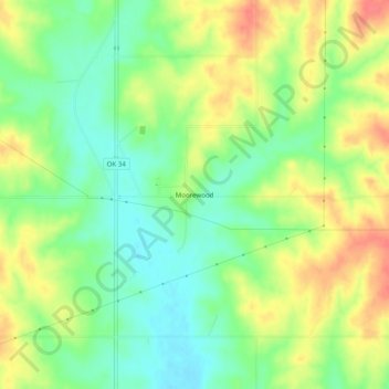 Mappa topografica Moorewood, altitudine, rilievo