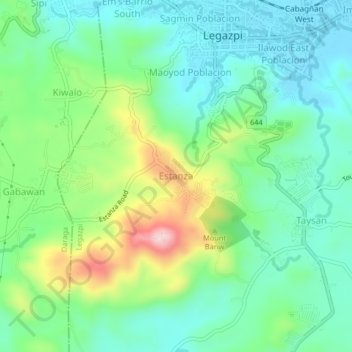 Mappa topografica Estanza, altitudine, rilievo