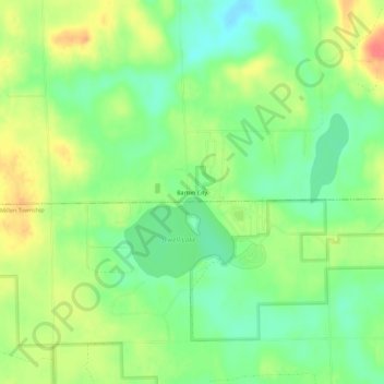 Mappa topografica Barton City, altitudine, rilievo