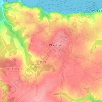 Mappa topografica Keravel, altitudine, rilievo