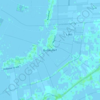 Mappa topografica Butteldorf, altitudine, rilievo