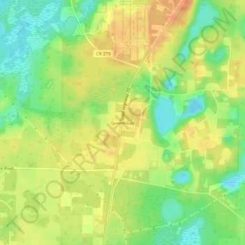 Mappa topografica Greenhead, altitudine, rilievo