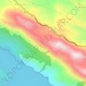 Mappa topografica Idduki Resorvoir View, altitudine, rilievo