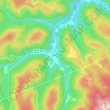 Mappa topografica Adolph, altitudine, rilievo