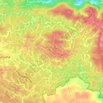 Mappa topografica San Pablo, altitudine, rilievo