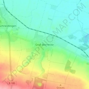 Mappa topografica Groß Börnecke, altitudine, rilievo