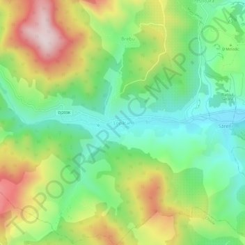 Mappa topografica Lopătari, altitudine, rilievo