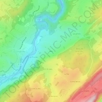Mappa topografica Spey, altitudine, rilievo