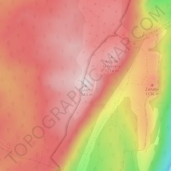 Mappa topografica Dulantz, altitudine, rilievo