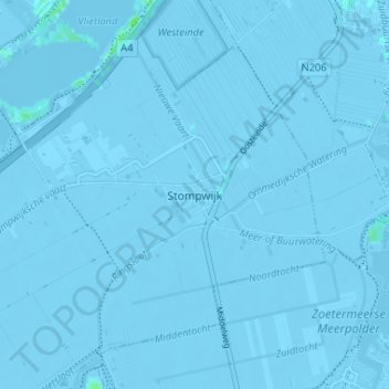 Mappa topografica Stompwijk, altitudine, rilievo