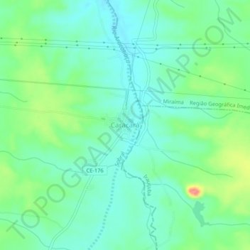 Mappa topografica Caracará, altitudine, rilievo