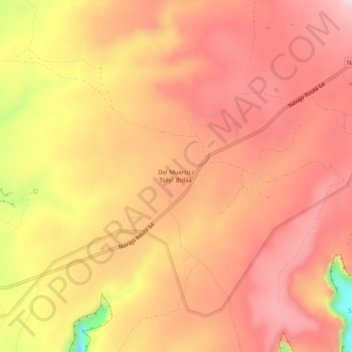Mappa topografica Del Muerto, altitudine, rilievo