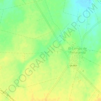 Mappa topografica Fuente, altitudine, rilievo