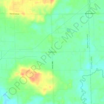 Mappa topografica Bentheim, altitudine, rilievo