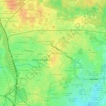 Mappa topografica Clos des Fosses, altitudine, rilievo